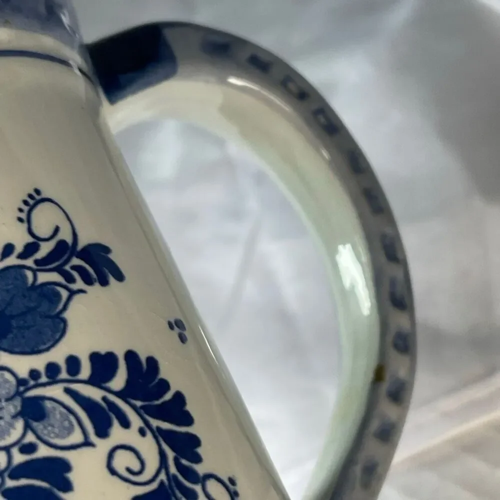 VTG Delft Blue beer stein 1982 floral beer stein.